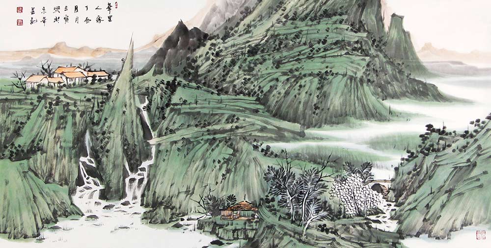 何三宝山水画教学,何三宝山水画视频