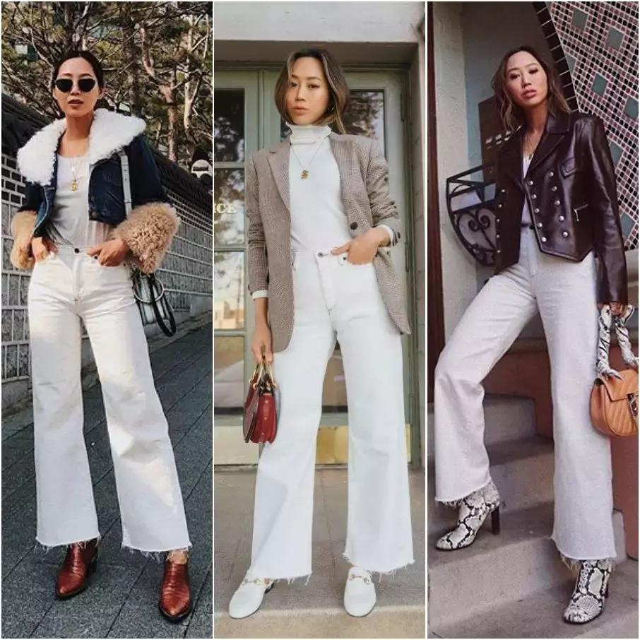 显瘦阔腿裤百搭秋季,最好穿的白色显瘦阔腿裤