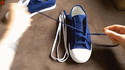 adidas贝壳头鞋带不打结系法,运动鞋鞋带系法教程男板鞋免打结