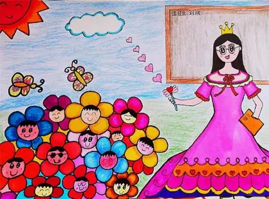 我心目中最好的小学老师儿童画法,我心目中的好老师绘画简单