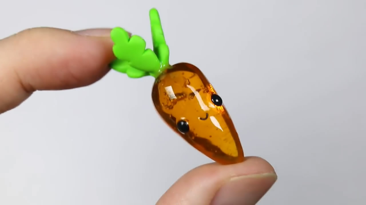 粘土做萝卜的方法,用超轻粘土捏的绿萝卜不是胡萝卜