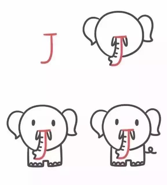 用字母画孩子的简笔画,如何用简笔画数字宝宝