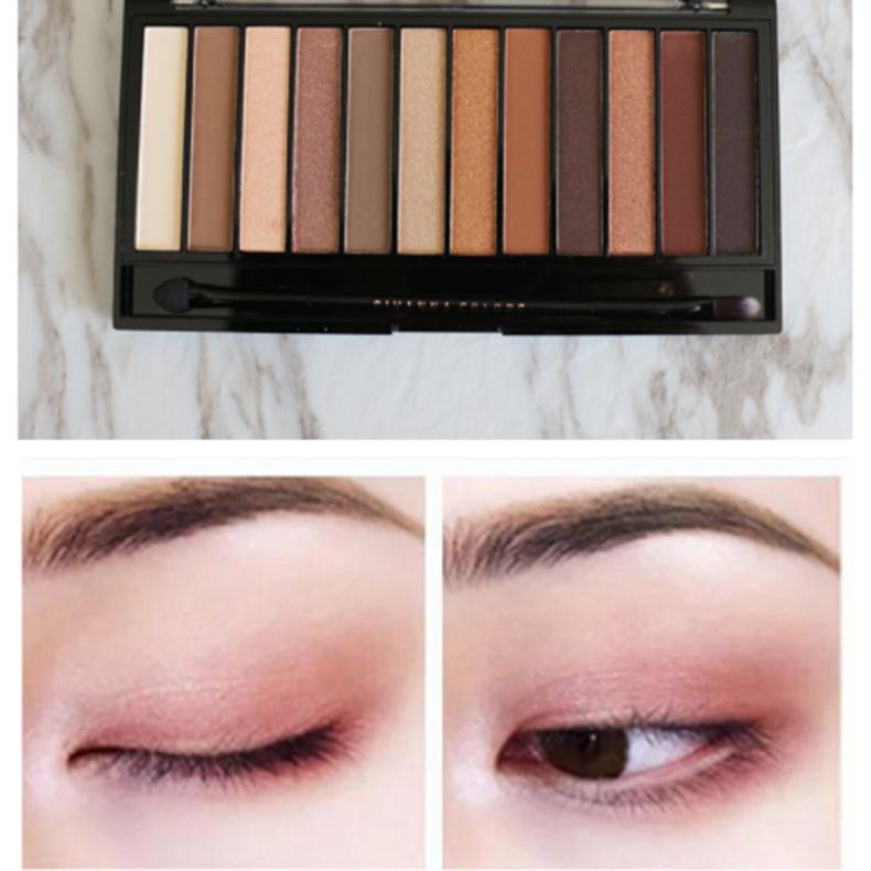 大地色眼影画法教程新手,九色眼影盘新手眼妆教程