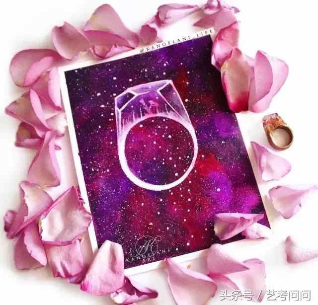 星空图片手绘水彩画视频,三至五年级水彩画星空画