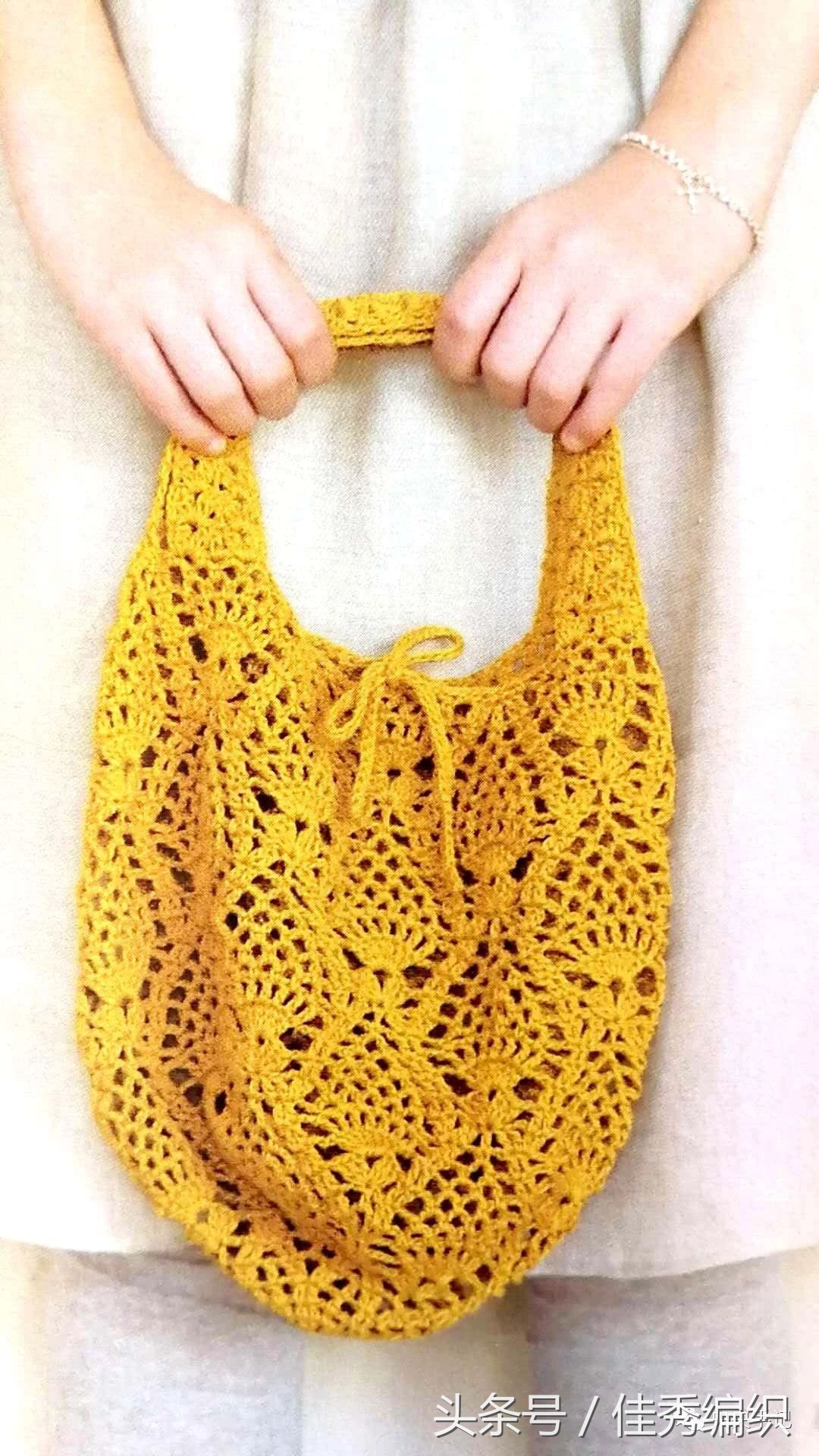 钩针编织网兜图片,钩针网兜包编织教程
