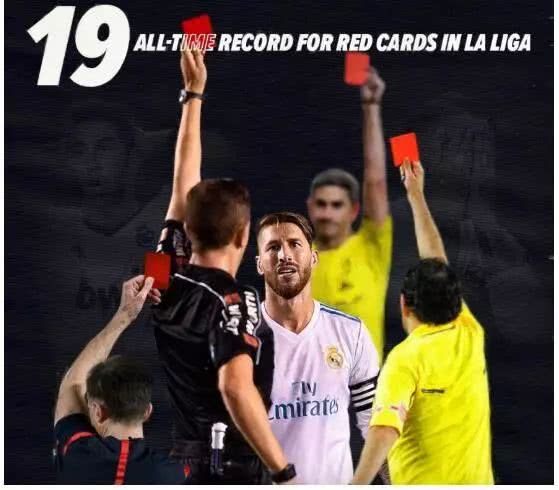 红黄牌拿到手软的球场,拉莫斯对巴萨得过多少红黄牌