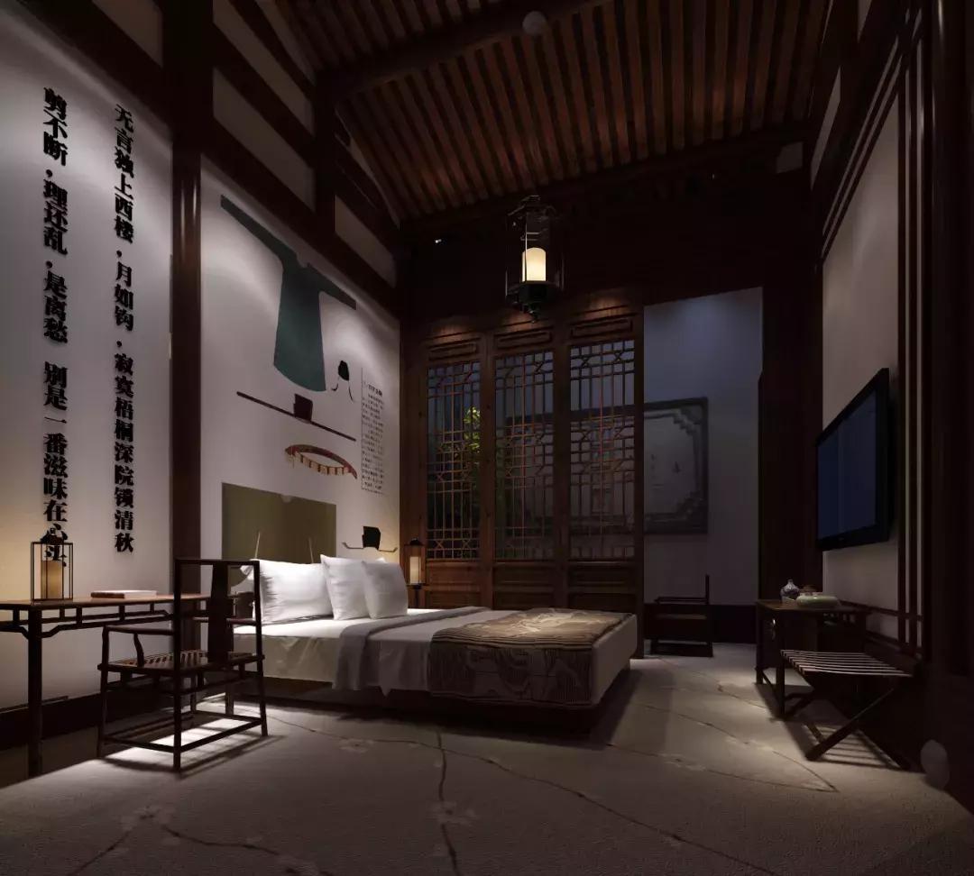 中式民宿效果图手绘,古风民宿正立面图设计图