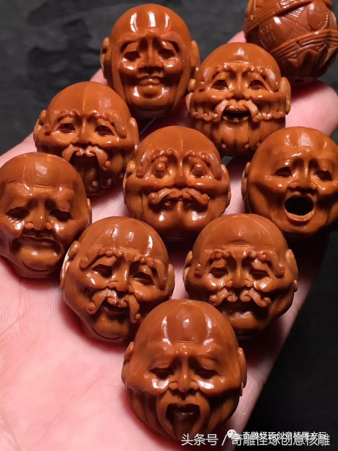 世界顶级极品橄榄核雕十八罗汉,知翠轩橄榄核雕双面十八罗汉价格