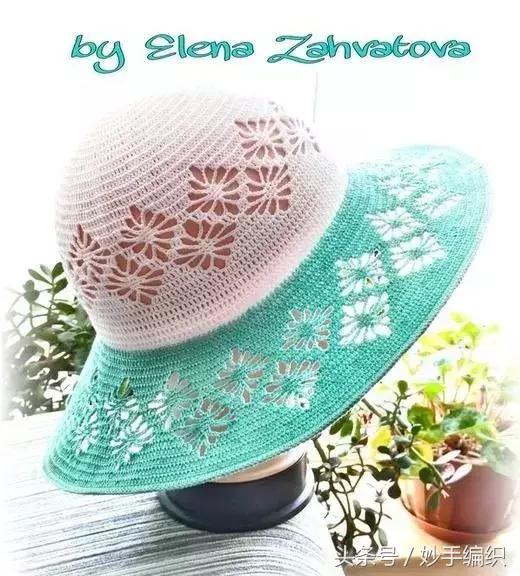 钩太阳遮阳帽全部教程,空心线钩夏季遮阳帽全教程视频