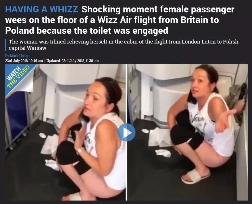 骇人听闻！女乘客当众脱裤，直接在飞机过道上尿尿！男乘客在机上“*飞机打**”！互不认识的乘客机上当众*爱做**做的事……简直刷三观