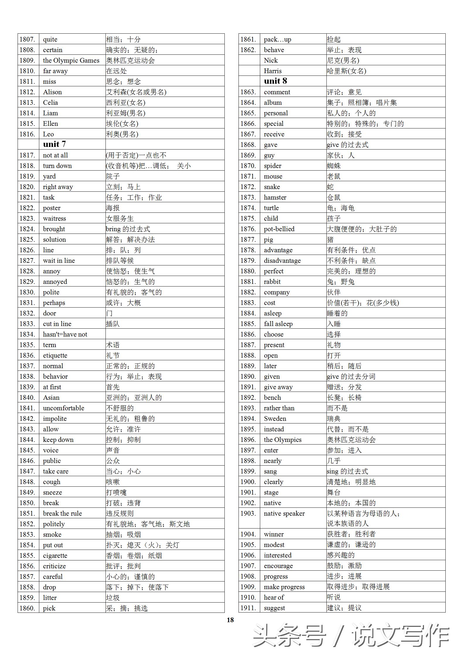 初中一年级英语单词表人教版,初中二年级英语单词表全册