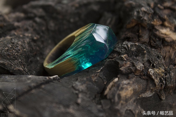 16款纯手工DIY树脂水晶戒指木块与水晶的完美结合