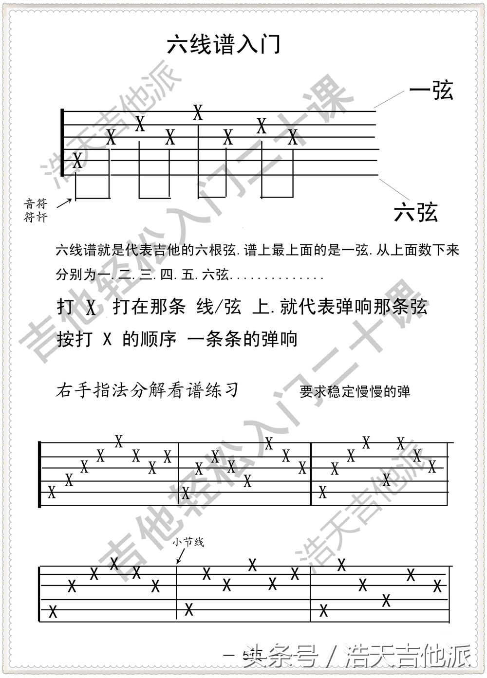 吉他轻松入门二十课小星星,吉他轻松入门二十课曲谱篇