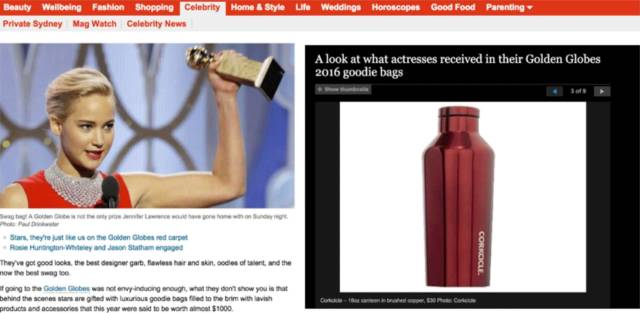 能装各种冷饮的保温杯,还是金球奖伴手礼