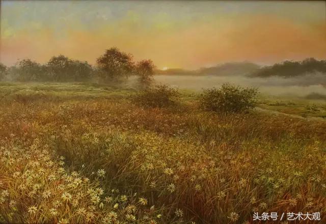 朝鲜风格人物村庄的油画,朝鲜张元吉写实油画人物作品欣赏