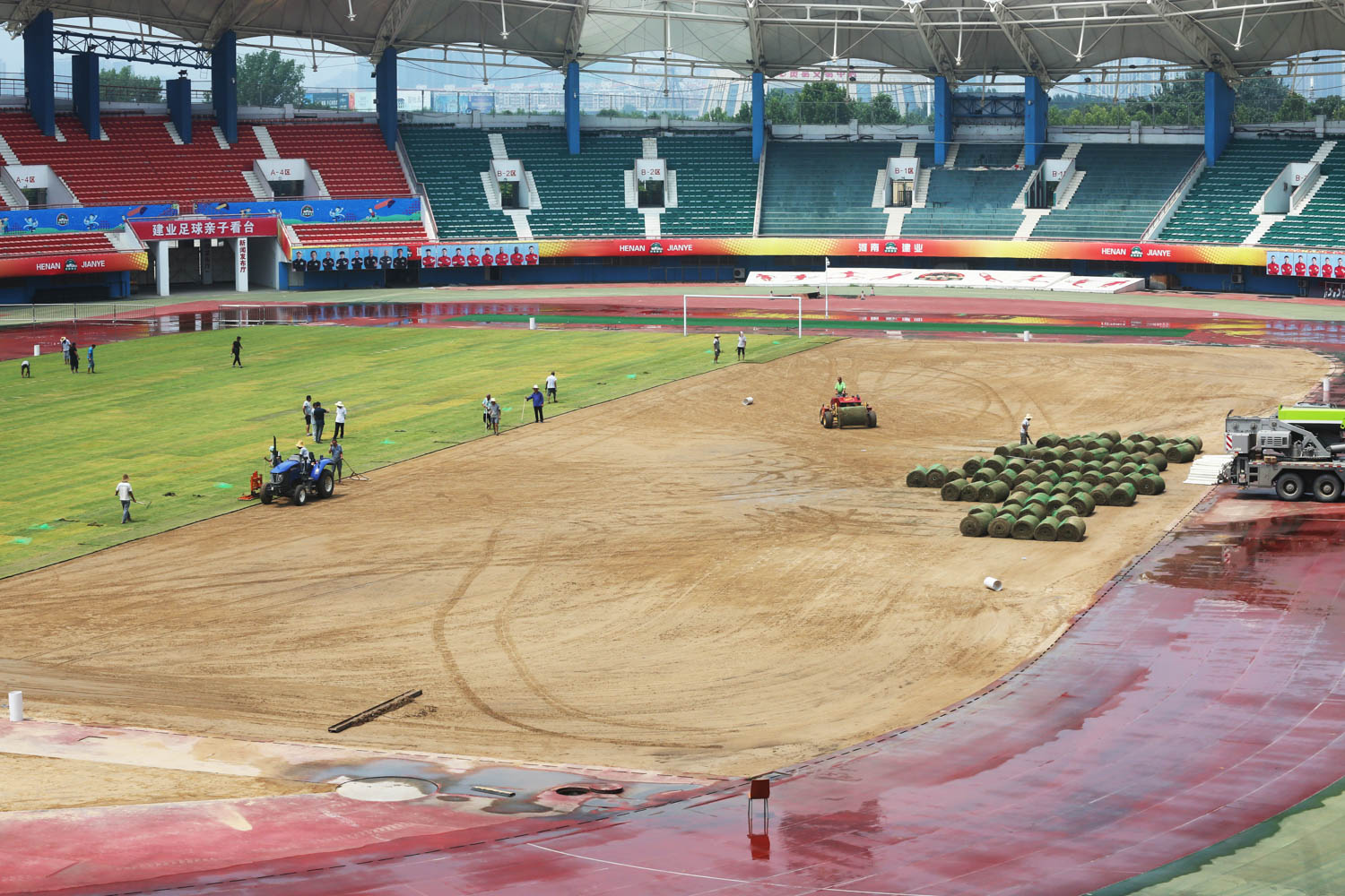 河南建业绿化,河南建业新球场进程