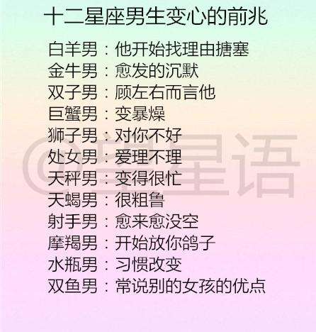 十二星座男恋爱前和恋爱后的态度,和十二星座吵架冷战最佳处理方法