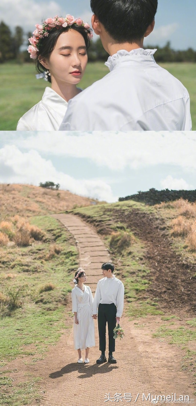 甜到炸的小清新婚纱照就该这样拍,韩式小清新可爱俏皮室内婚纱照