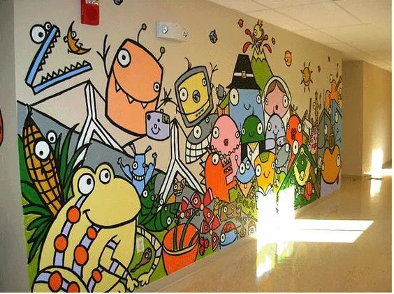 自家门口墙绘,一家房子墙绘