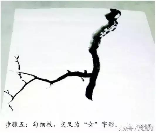 梅花花朵的国画画法视频,大写意梅花枝干国画画法