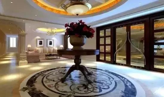 大理石水刀拼花客厅效果图,让人惊艳的水刀拼花图集