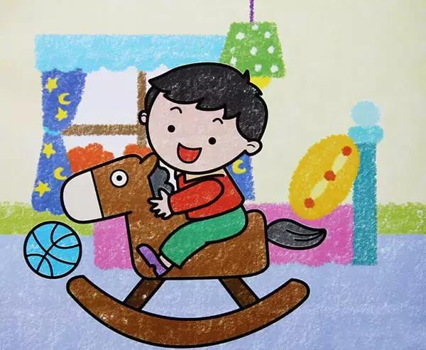 儿童油画棒画原创高清素材,儿童油画棒画素材