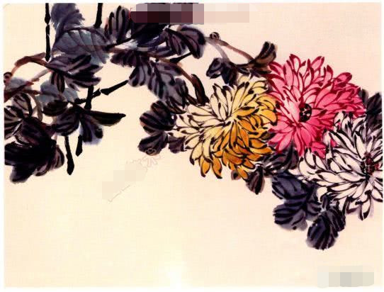国画小写意菊花花头的画法,菊花国画写意画法视频