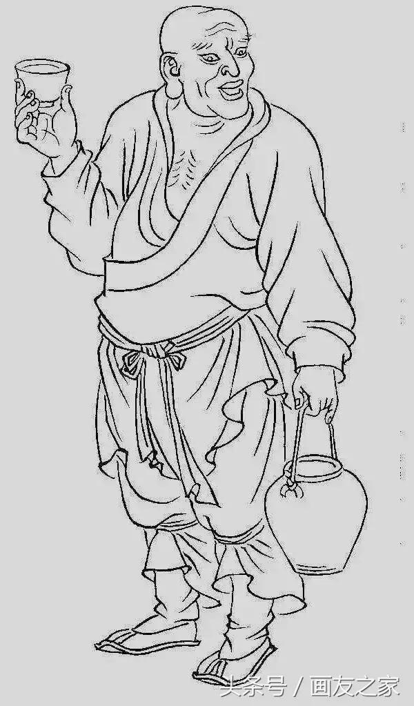 工笔画底稿十八罗汉图,工笔画罗汉图小作品