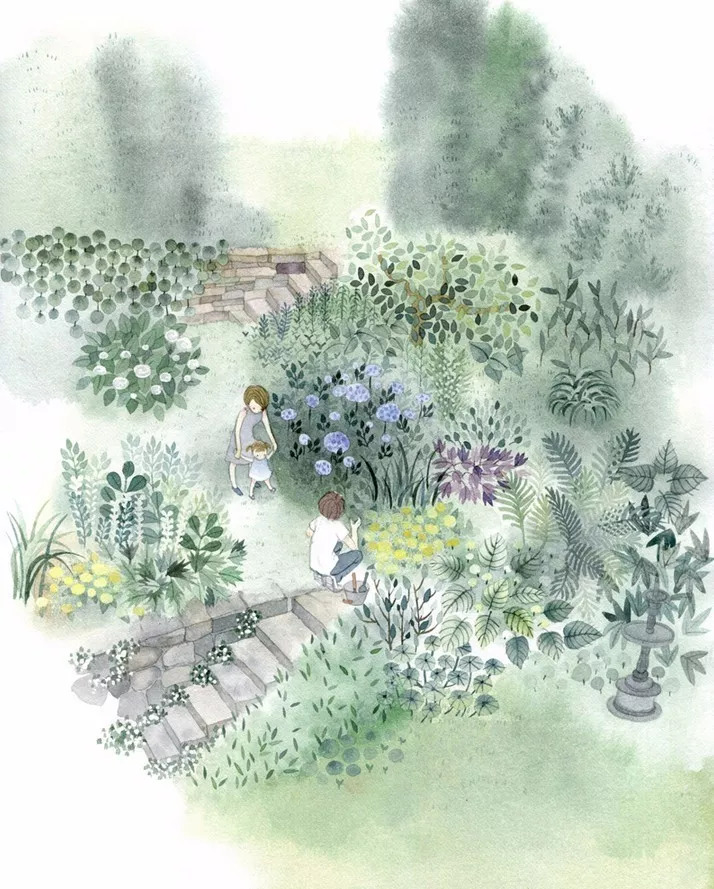 手绘妈妈和女儿的日常生活，温暖而感人