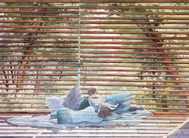 手绘妈妈和女儿的日常生活，温暖而感人