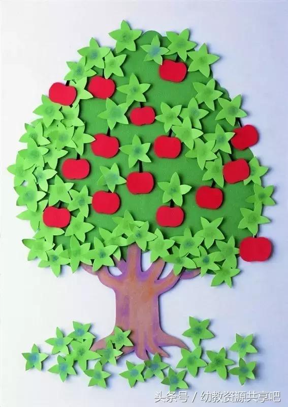 幼儿园粘墙上创意手工简单,幼儿园老师手工粘贴作品