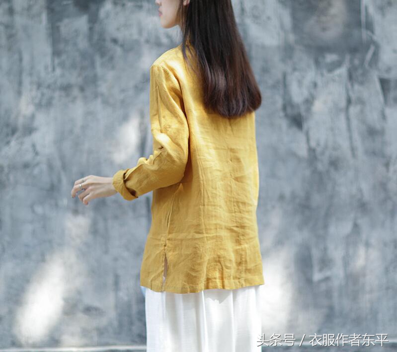 中式复古盘扣上衣中长款,改良中国风中式盘扣上衣