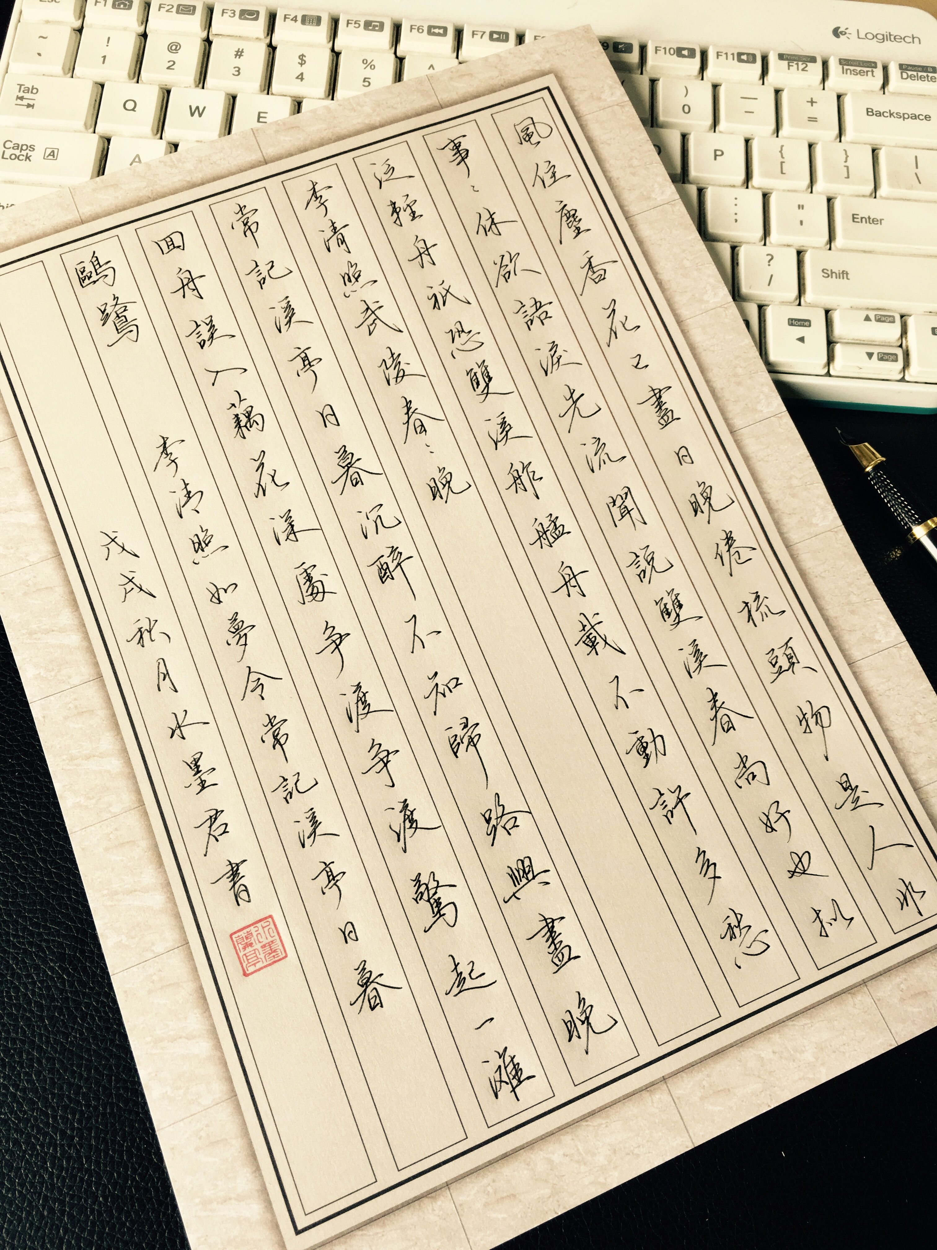 李清照宋词钢笔字帖,李清照经典诗词钢笔字作品欣赏