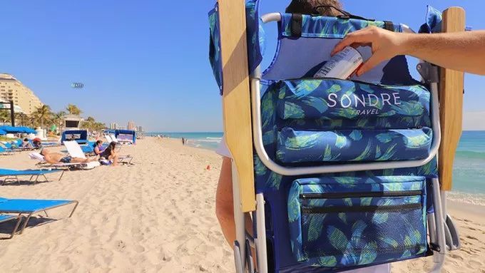 沙滩便捷折叠椅,海边沙滩户外折叠椅两用