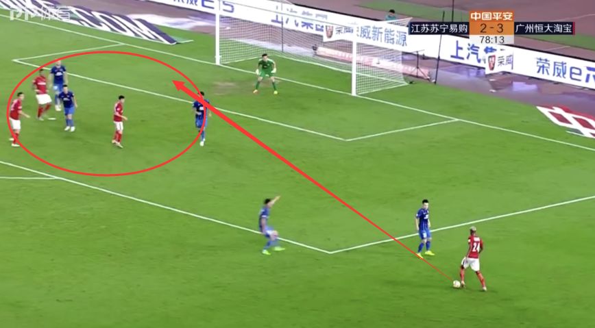 恒大回传失误,塔利斯卡传中