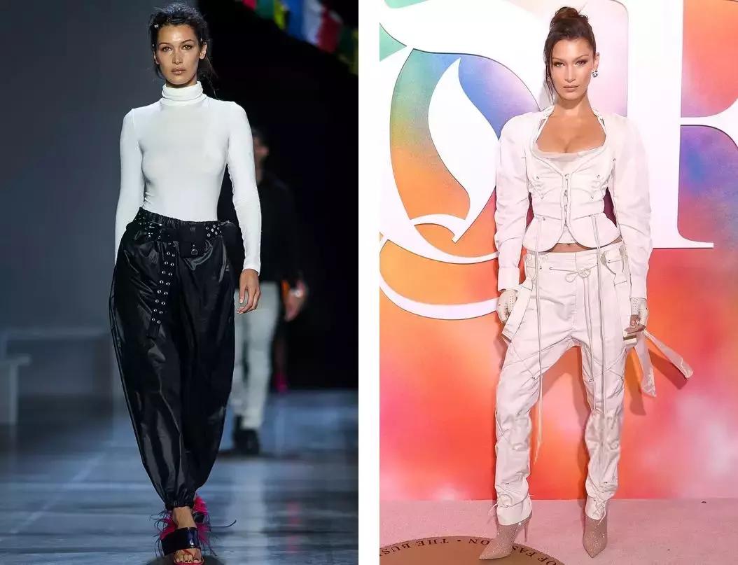 贝拉哈迪德穿深v套装,贝拉哈迪德夏季开衫