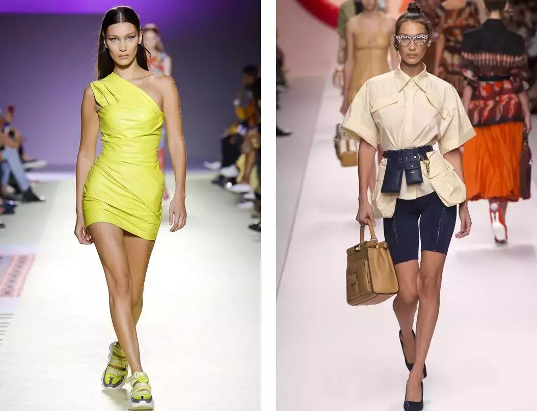 贝拉哈迪德穿深v套装,贝拉哈迪德夏季开衫