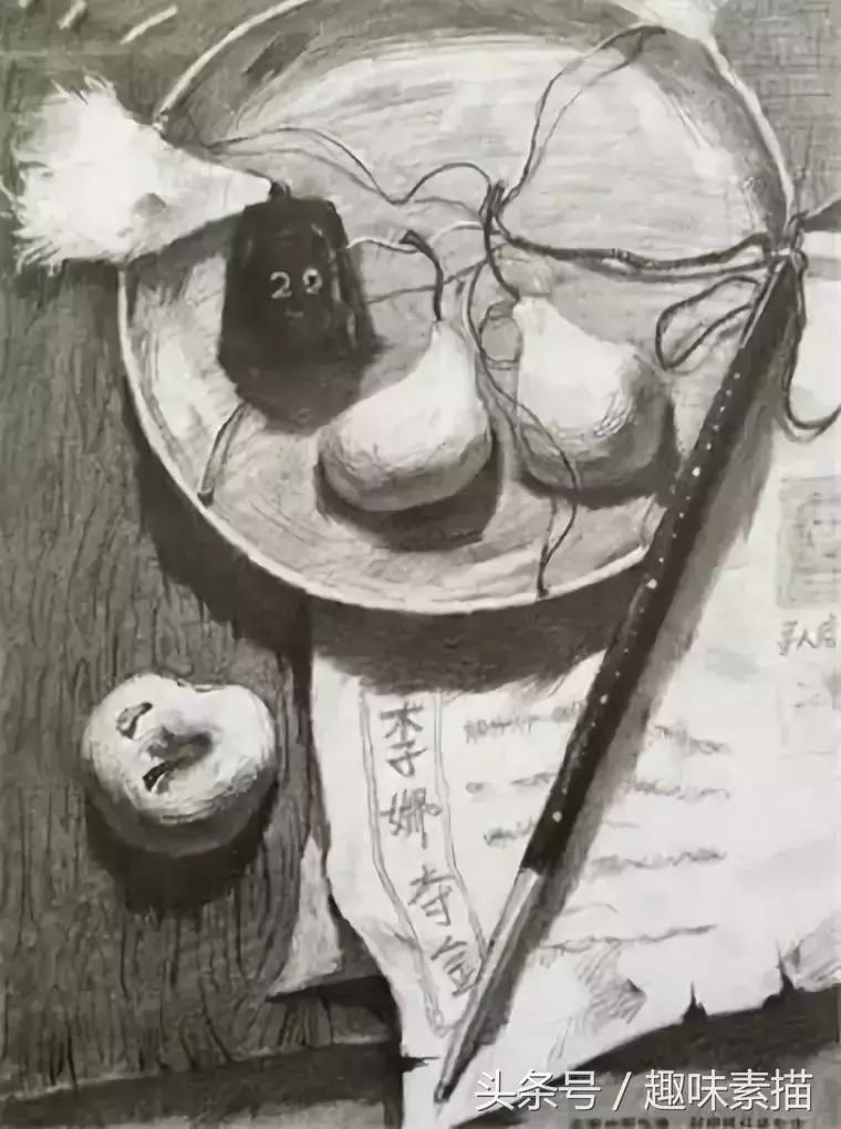 清华美院素描高分卷赏评,清华美院临摹千里江山图