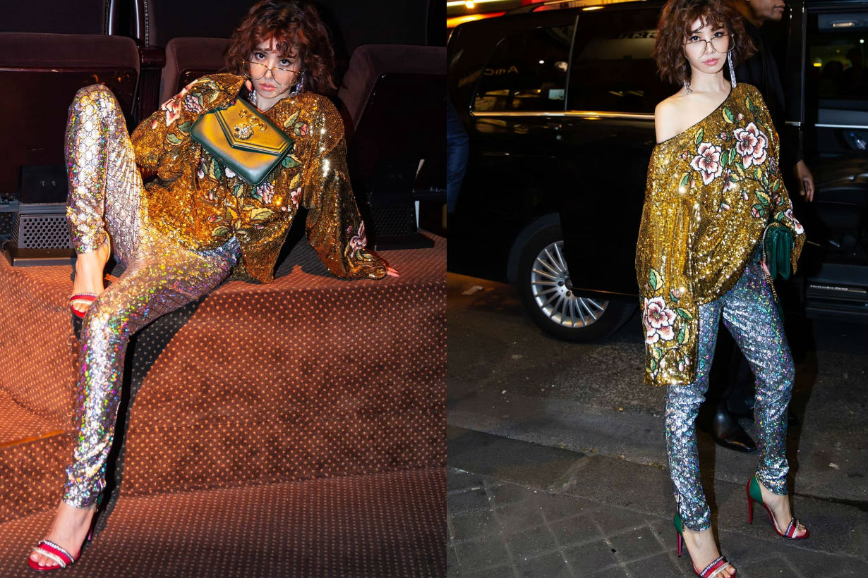 唐嫣超短发亮相巴黎时装周,唐嫣时装周看秀造型曝光