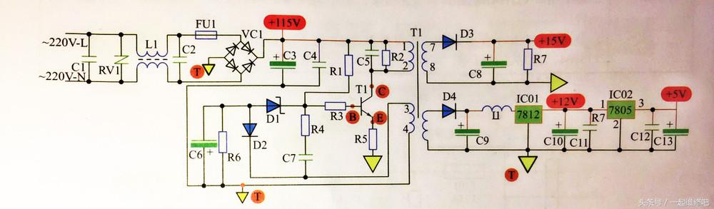 空调电源开关电路原理分析,空调电源电路图解