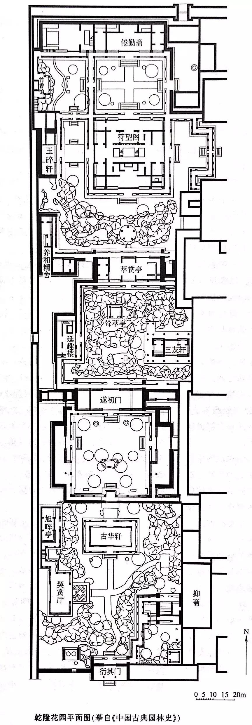 国外经典园林平面图,明清园林平面
