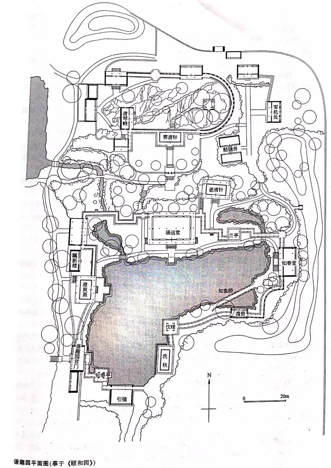 南北方园林造园,中式园林总平面