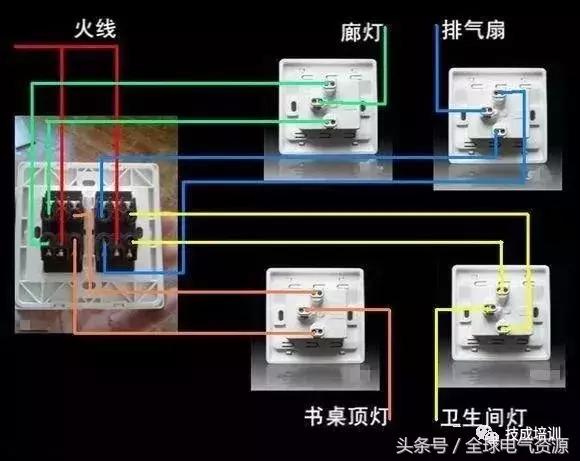 四控单控开关接线视频教程,电工必备单控双控三控四控开关
