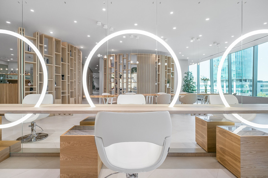 50平方轻奢风美容院的简约装修,白色美容院装修开业图片