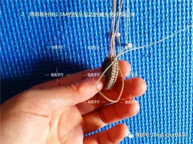 绳编宝石吊坠教程,石头吊坠穿珠子编绳教程