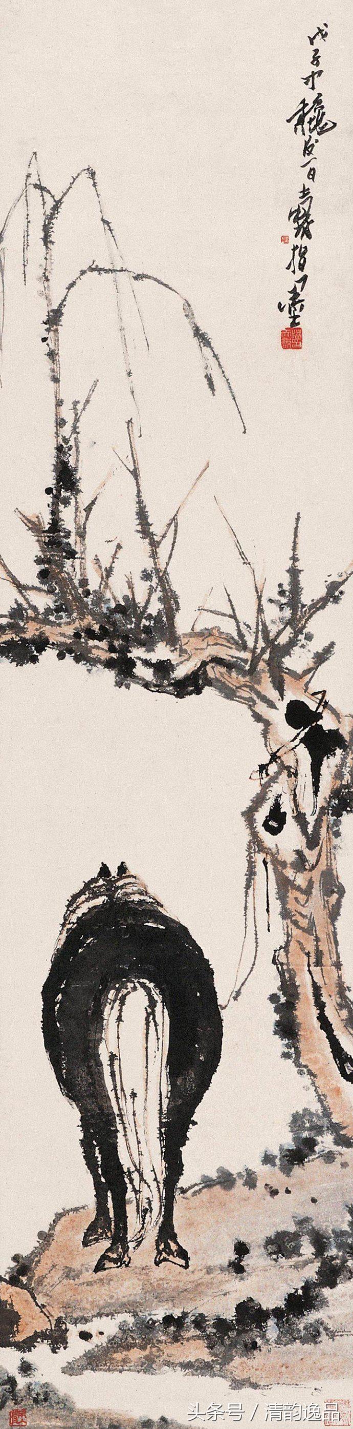 潘天寿花鸟画作品欣赏图文,潘天寿花鸟真迹一百幅大赏