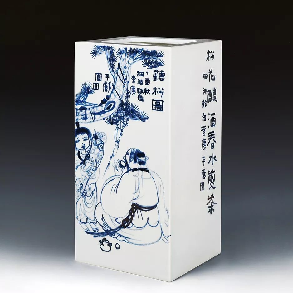 古涧一枝梅,梅兰竹菊手绘釉上彩瓷板画