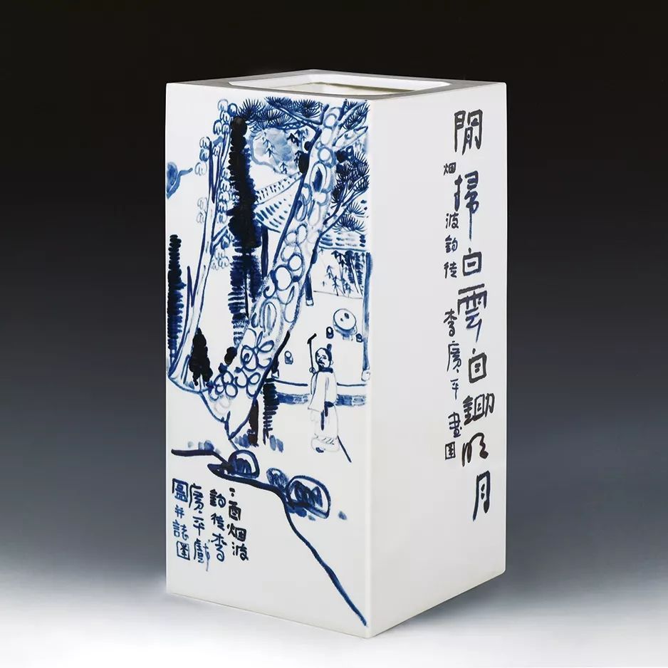 古涧一枝梅,梅兰竹菊手绘釉上彩瓷板画