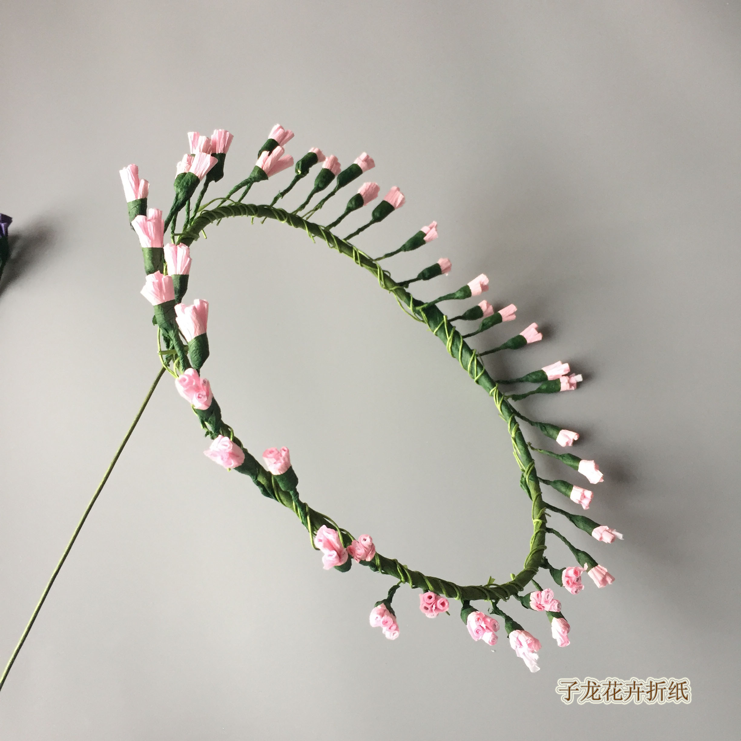 折纸花束教程简单,勿忘我皱纹纸花朵做法大全