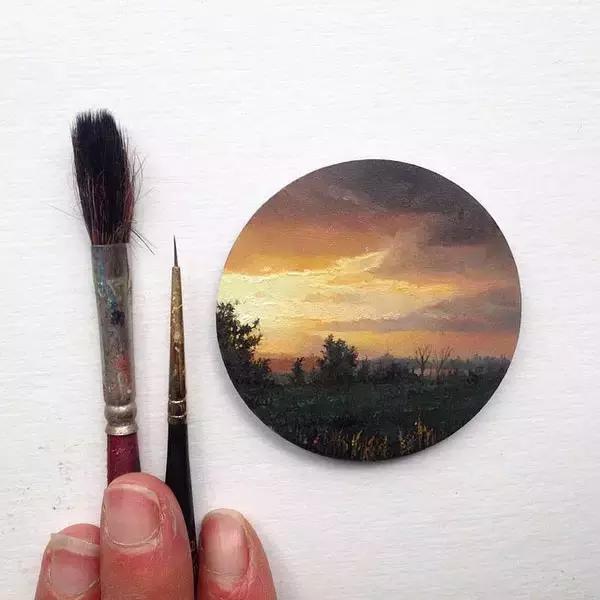 去艺术馆旅游回来画一幅画,油画风景随身带